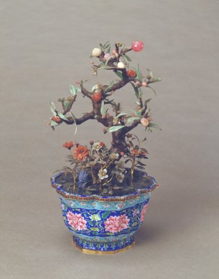 图片[1]-Tourmaline peach tree bonsai-China Archive